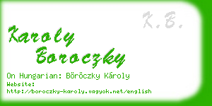 karoly boroczky business card